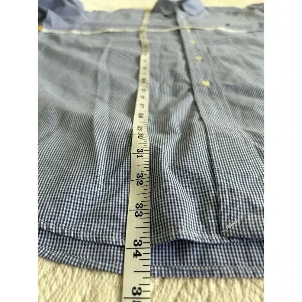 Ralph Lauren Blake Blue Cotton Micro-check Pony Logo Button Down Shirt Size L - Picture 5 of 13